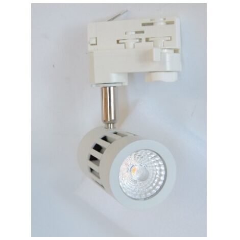 Projecteur LED 8W pour rail 3 allumages blanc orientable 159X95mm 3000K 590lm 230V dimmable 38° IP20 RAFALE TRAJECTOIRE 004708