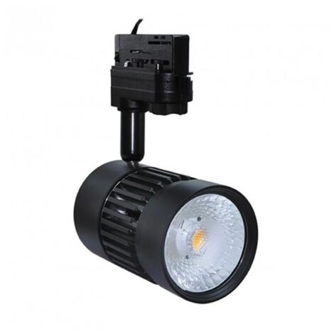Projecteur LED 8W pour rail 3 allumages noir orientable 159x95mm 3000K 590lm 230V dimmable 38° IP20 RAFALE TRAJECTOIRE 004707