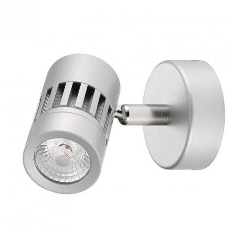Projecteur LED 8W sur patère gris orientable Ø 55X120X95mm 4000K 610lm 230V dimmable 38° IP20 RAFALE TRAJECTOIRE 004679
