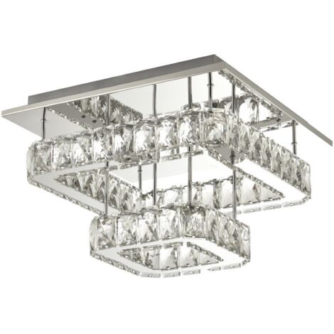 Projecteur LED à encastrer à 2 niveaux avec verre en cristal - Chrome