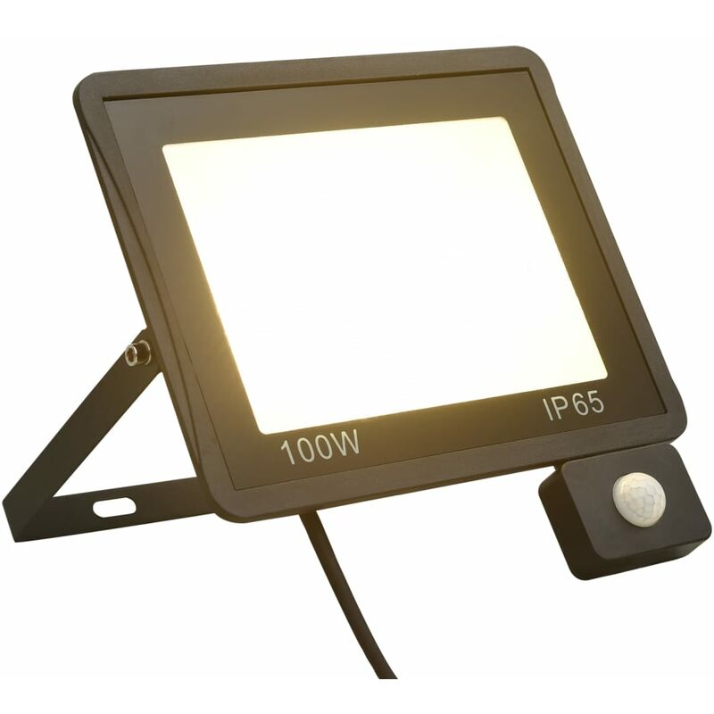 Youthup - Projecteur à led avec capteur 100 w Blanc chaud - Noir