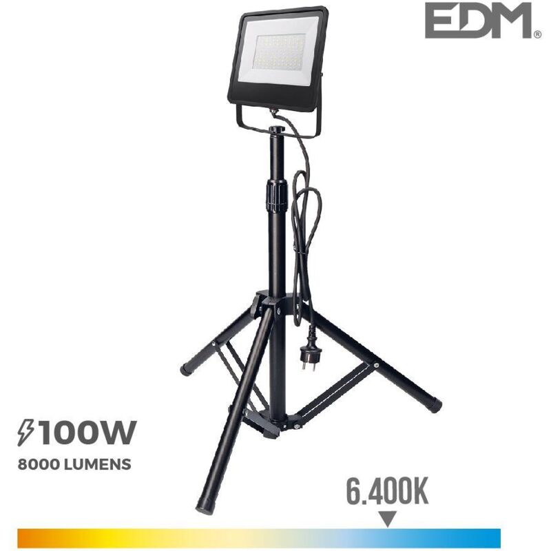 EDM - Projecteur Led Avec Tripode 100w 6400k