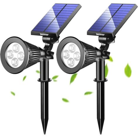 Projecteur LED Baode à énergie solaire et superbe luminosité - Imperméable - Pour cours, jardins, pelouses 2xwarmweiß