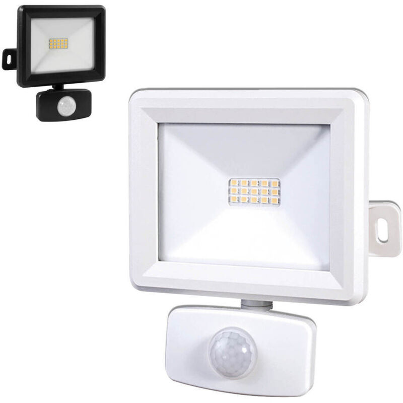 Projecteur led Blanc 10W, 940 lumens, IP65, 4000K Blanc-neutre, détecteur de mouvement 3 réglages, connecteur rapide, fixation orientable 3D Tibelec Projecteur led Blanc 10W, 940 lumens, IP65, 4000K Blanc-neutre, détecteur de mouvement 3 réglages, connecteur rapide, fixation orientable 3D Tibelec