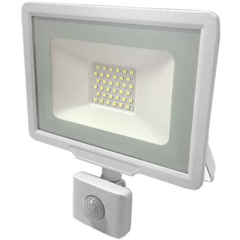 Projecteur LED Blanc 30W (150W) à Détecteur IP65 2400lm - Blanc du Jour 6000K