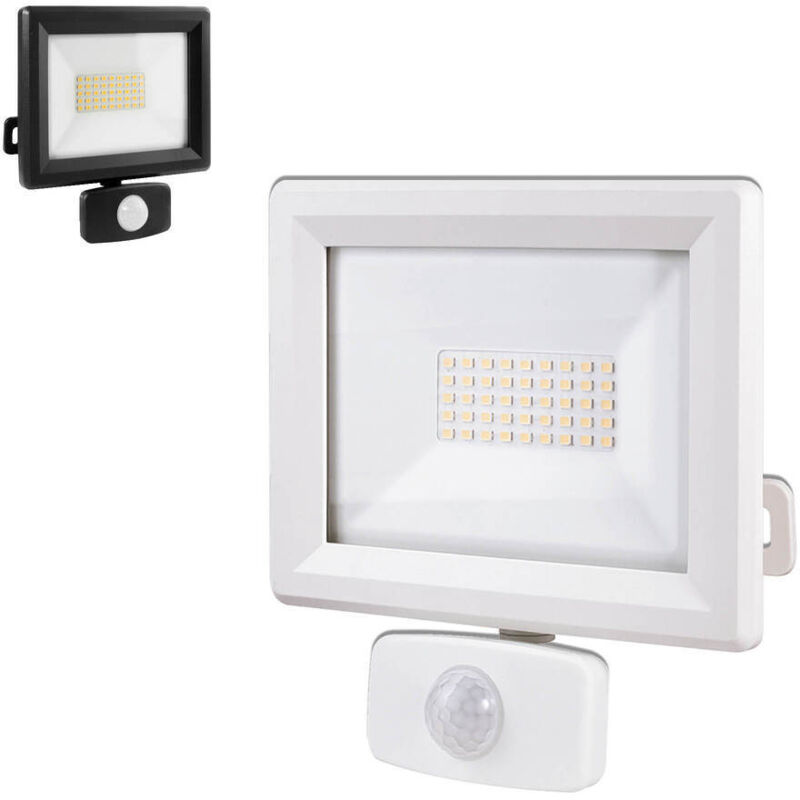 Projecteur led Blanc 30W, 3300 lumens,IP65, 4000K Blanc-neutre, détecteur de mouvement 3 réglages, connecteur rapide, fixation orientable 3D Tibelec Projecteur led Blanc 30W, 3300 lumens,IP65, 4000K Blanc-neutre, détecteur de mouvement 3 réglages, connecteur rapide, fixation orientable 3D Tibelec