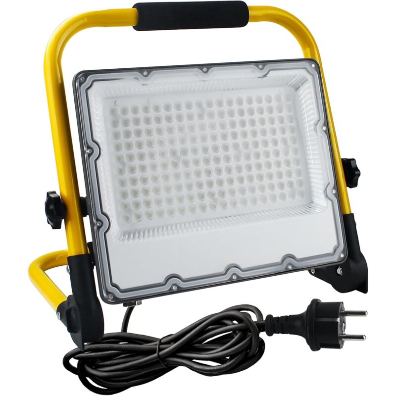 Projecteur LED Chantier 150W - Éclairage de Chantier Puissant et Étanche IP66,Lumière Blanche 6500K, 15000 Lumens avec Prise Schuko et Cordon de 4M