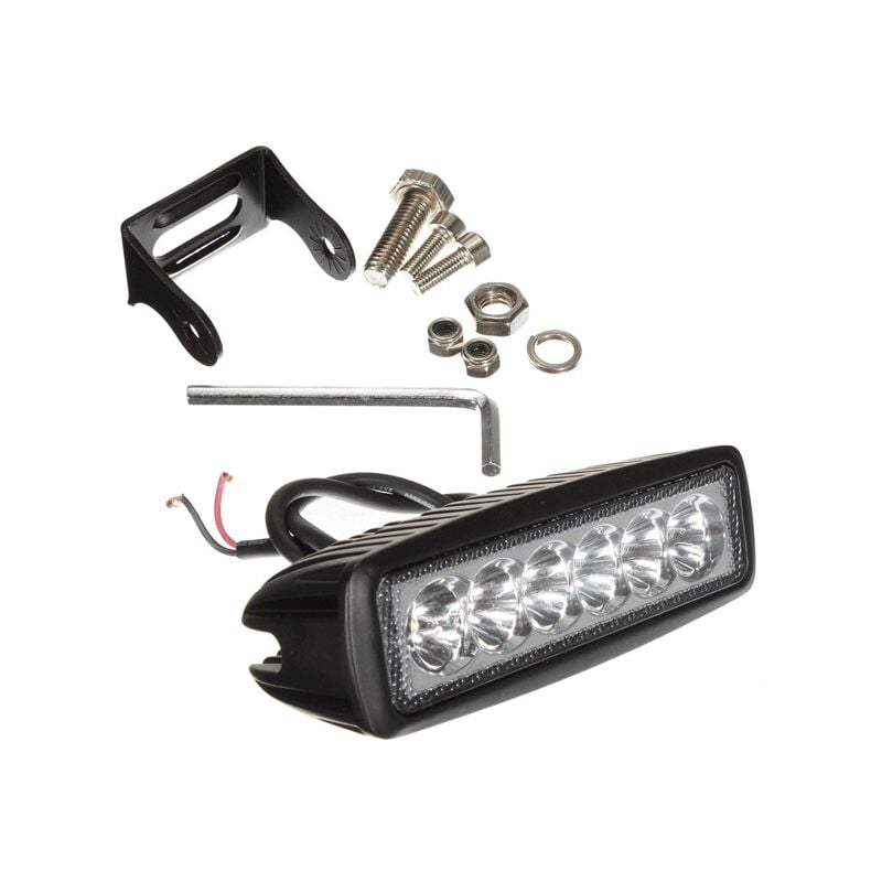 Projecteur led de travail 18W extérieur IP67 noir rectangulaire