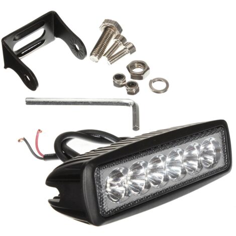 Projecteur LED de travail 18W IP67 noir – 960 lumens – 6500K blanc froid – Installation rapide sur véhicules 12V/24V – Ohm-Easy