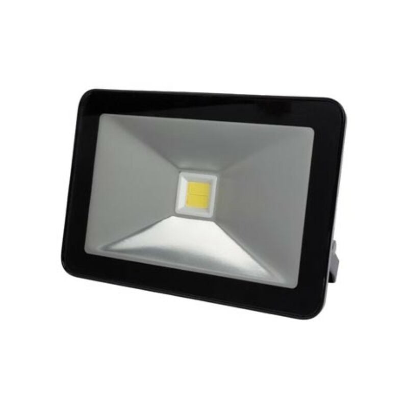 Perel Projecteur LED, 20 W, 2050 lm, 4000°K, blanc neutre, pour intérieur et extérieur, support de montage ajustable, aluminium, noir