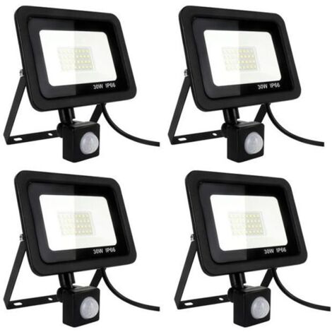 Projecteur LED Détecteur de Mouvement 30W 2700LM 6000K Blanc - VoluPack®