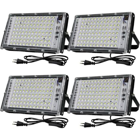 Projecteur LED d'extérieur 100 W, projecteur LED blanc froid 6500 K de marque, haute luminosité 8000 lumens, indice d'étanchéité IP65, adapté aux équipements d'éclairage LED dans les cours, garages, s