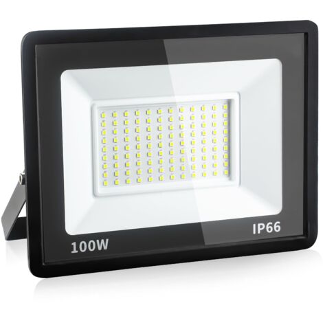 Projecteur Led D'extérieur 100W,10800 Lm,Éclairage de Sécurité Led Ultra-Lumineux,Étanchéité Ip66,Lumière Blanche 6000 K,Éclairage Mural pour Entrepôt,Garage,Jardin,1 Paquet[Classe énergétique D]