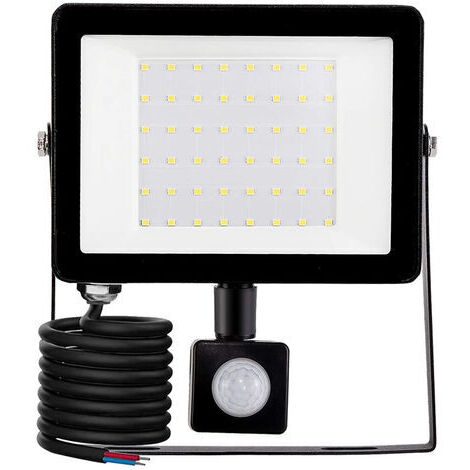 Projecteur LED d'extérieur, détecteur de mouvement 50W, projecteur LED extérieur 6500K, lampe de sécurité IP66, pour jardin chantier terrasse garage pelouse fête éclairage LED extérieur