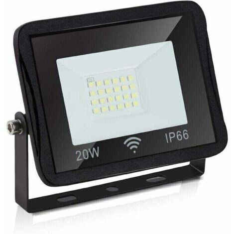 Projecteur LED d'extérieur Hengda, 1700 lm, 6000 K, étanche IP66, 20 W, blanc froid - Noir