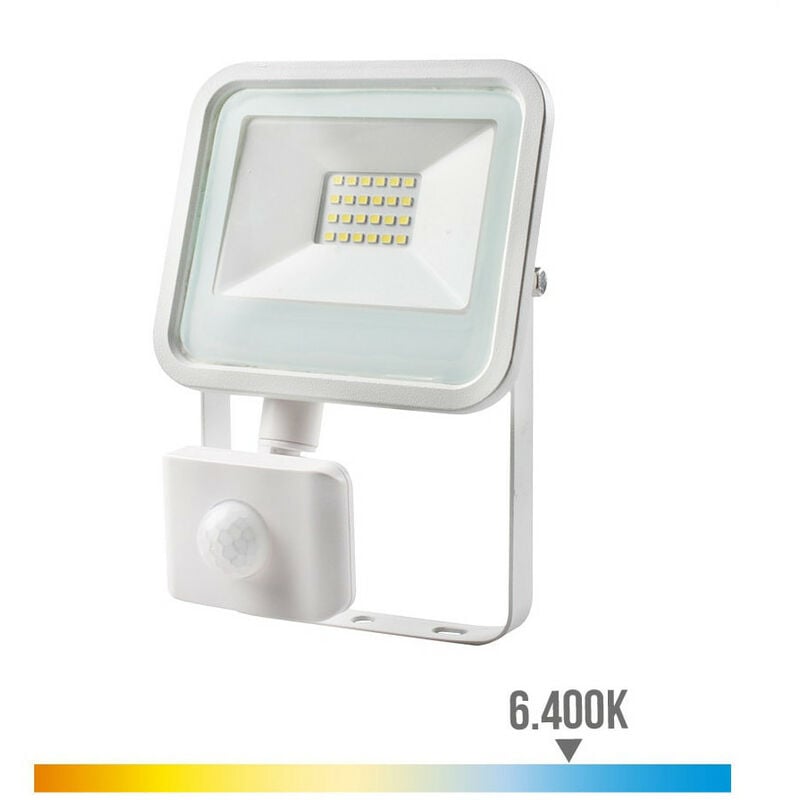 EDM - Projecteur Led 20w 1400lm 6400k Lumière Froide Avec Capteur De Présence 15,8x4,5x12,4cm