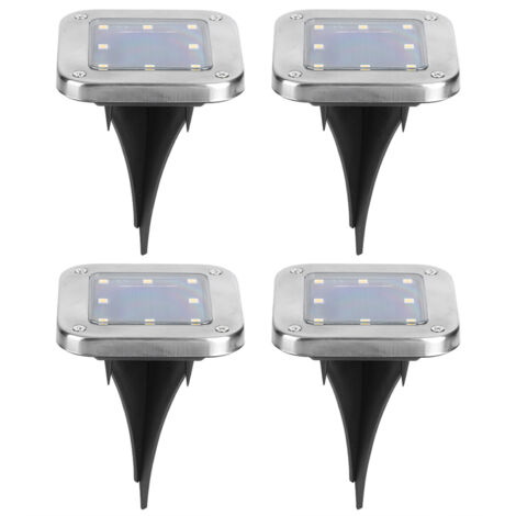 Projecteur LED encastré solaire étanche pour jardin - Éclairage extérieur blanc