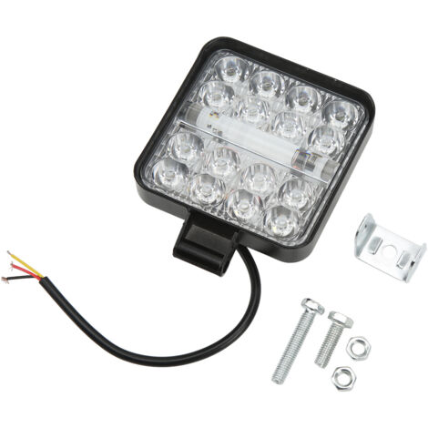 Projecteur LED étanche universel - 3000LM, 48W, 9-60V - Pour voiture, moto, camion - Format carré
