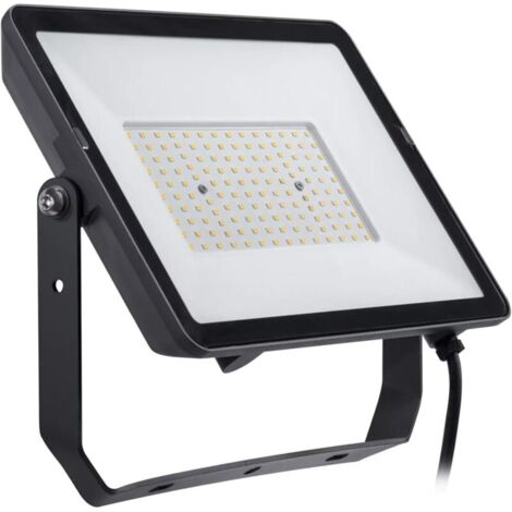 Projecteur LED extérieur, 100 W, non réglable, lumière blanche neutre (4000 K), 9500 lumens, aluminium, IP65, IK06, classe I, durée de vie de 35 000 h, câble de 60 cm