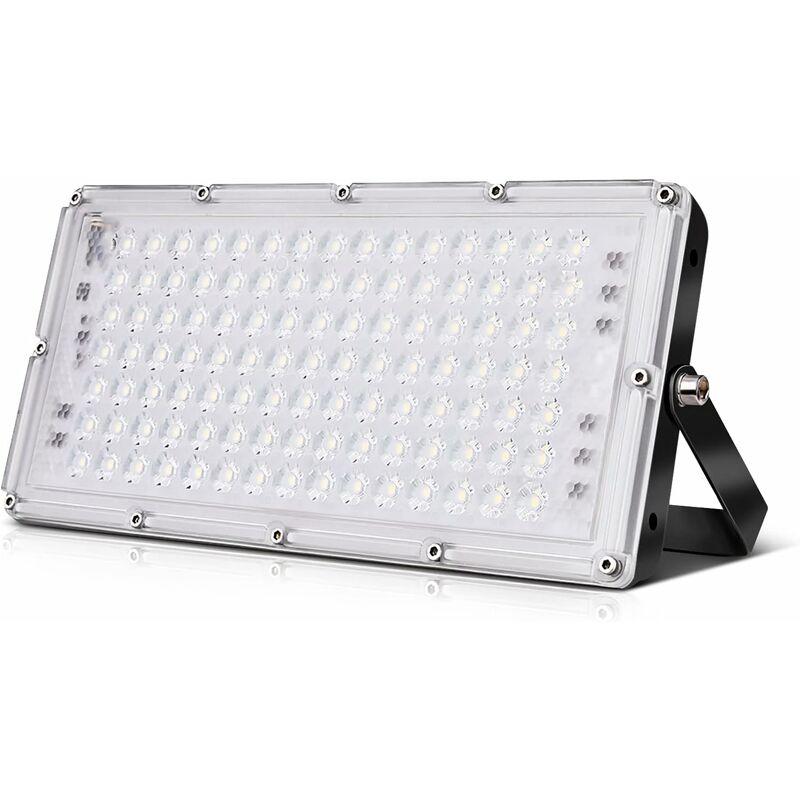 ZVD - Projecteur led Extérieur 100w 10000LM IP67 - Blanc Chaud 2800-3200k - Ultra-Mince - Idéal pour Jardin Garage - Classe Énergétique f