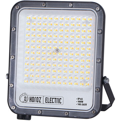 Projecteur LED extérieur 100W 13000 lm IP65 noir – 3 couleurs réglables 3000K-6000K – HOROZ