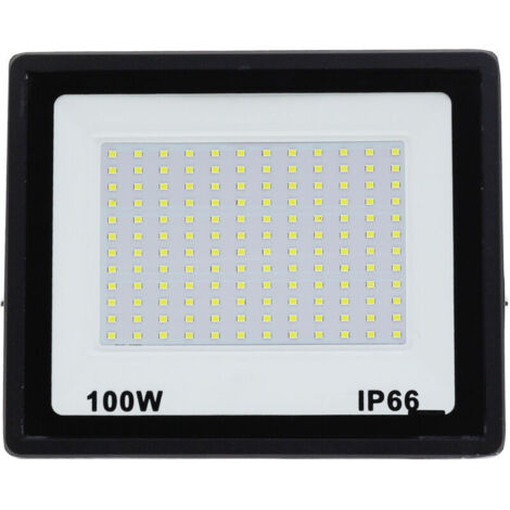 Projecteur LED extérieur 100W, lumière blanche froide 10000LM 6500K, étanche IP66, 144 LED, lumières extérieures de jardin, Patio, Garage - RWProjecteur seul