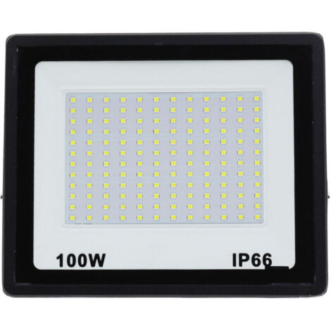 Projecteur LED extérieur 100W, lumière blanche froide 10000LM 6500K, étanche IP66, 144 LED, lumières extérieures de jardin, Patio, Garage - RWProjecteur seul