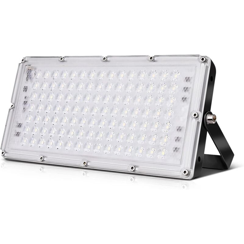 Projecteur LED Extérieur 100w, Projecteur Led Exterieur 10000LM, IP67 Étanche, Blanc Chaud 2800-3200k, Ultra-Mince Lumière, Extérieur De Projecteur