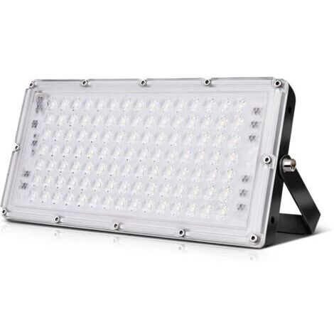 Projecteur LED Extérieur 100w, Projecteur Led Exterieur 10000LM, IP67 Étanche, Blanc Chaud 2800-3200k, Ultra-Mince Lumière, Extérieur De Projecteur Idéal Pour Jardin, Garage [Classe énergétique F]