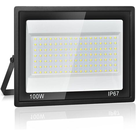 Projecteur LED Extérieur 100W,7000K Blanc Froid,10000LM Super Lumineux, IP67 Étanche, 119 LEDs, Spot Extérieur pour Jardin, Cour, Garage, Allée, Atelier, Couloir et Éclairage de Sécurité