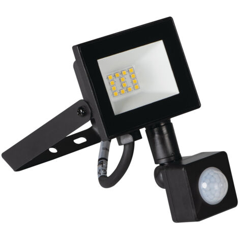 Projecteur LED extérieur - 10W - Détecteur PIR - 800lm - IP44 - Noir