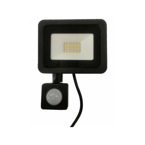 Projecteur LED Extérieur 20W IP65 NOIR avec Détecteur de Mouvement Crépusculaire - Unité / Blanc Froid  - SILUMEN