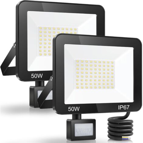 Projecteur LED extérieur 50W – 5000 lumens – IP67 étanche – 7000K blanc froid – Aluminium aéronautique – Installation facile – Pour entrepôts et jardins - 5000LM