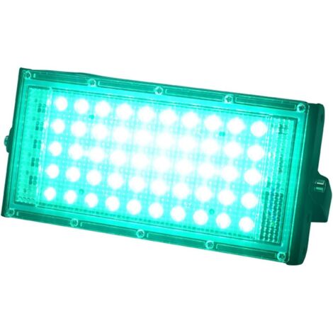 Projecteur LED extérieur 50W, étanche IP66, projecteur extérieur ultra-lumineux, blanc froid pour jardin, cour, garage, Classe énergétique E - Lumière verte