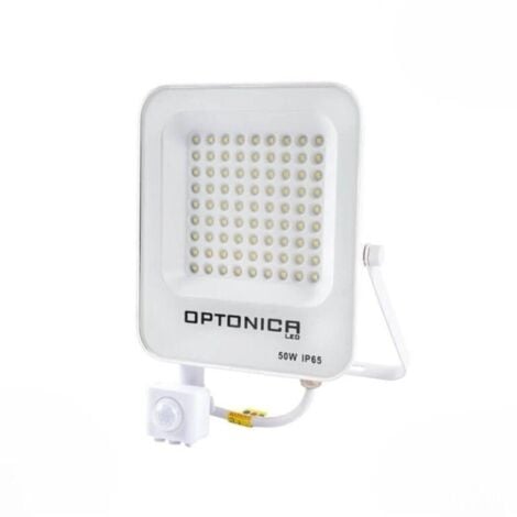 Projecteur LED Extérieur 50W IP65 BLANC avec Détecteur de Mouvement Crépusculaire - Blanc Froid 6000K - 8000K - SILAMP