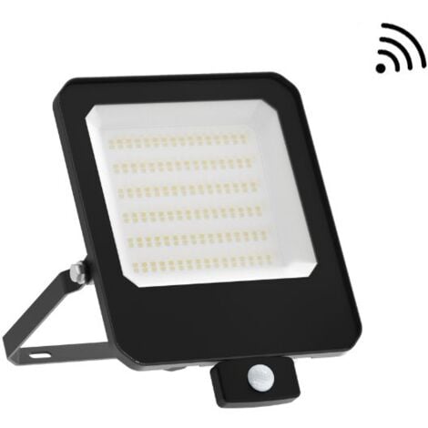 ALUSON Projecteur LED Extérieur avec Détecteur 100W 150lm/W IP65 Gris V1 - 110 deg - Blanc neutre - 4000K