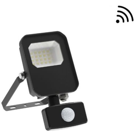 Projecteur LED Extérieur avec Détecteur 10W 140lm/W IP65 Gris V1 - 100 deg - Blanc neutre - 4000K