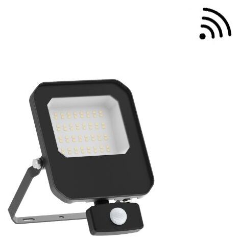 Projecteur LED Extérieur avec Détecteur 30W 140lm/W IP65 Gris V1 - 110 deg - Blanc neutre - 4000K