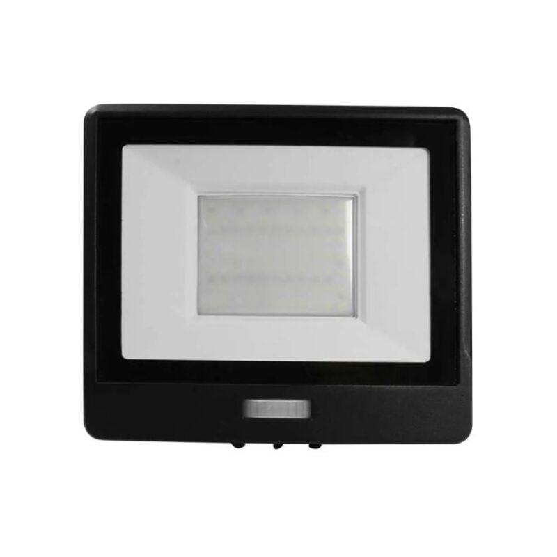 V-tac - Projecteur led Extérieur Avec Détecteur 50W IP65 Samsung Chip Noir pro VT-158S-1 - 100 ° - Blanc froid - 6500K