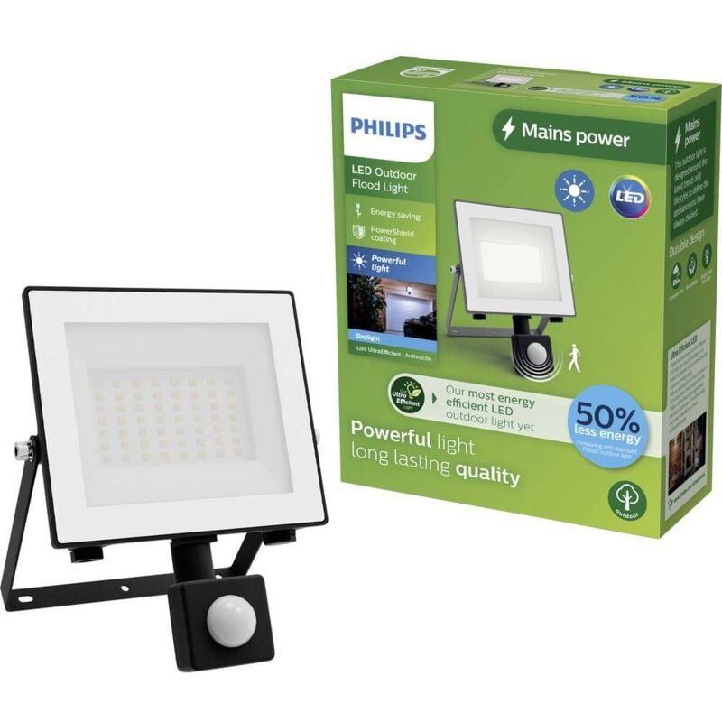 Projecteur led extérieur avec détecteur de mouvements Philips Lighting Lois 929004643301 14 w blanc froid