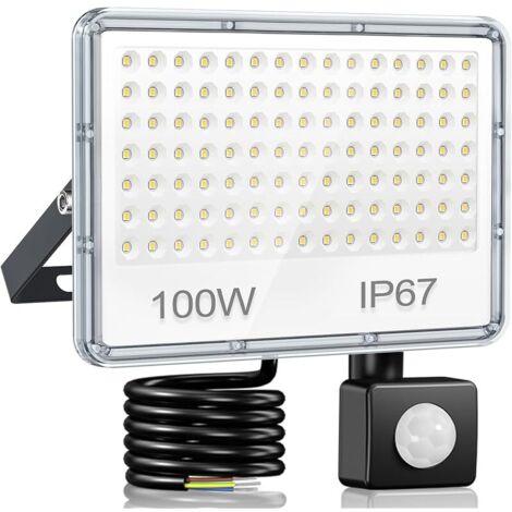 Projecteur LED Exterieur Detecteur de Mouvement 100W - Spot LED Extérieur Detecteur de Mouvement 10000LM 6500K, IP67 Etanche Eclairage pour Jardin Patio Garage