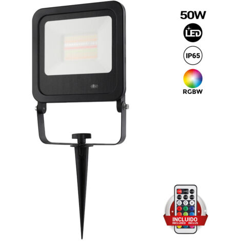 Projecteur LED extérieur RGBW avec télécommande - IP65 - 120º-