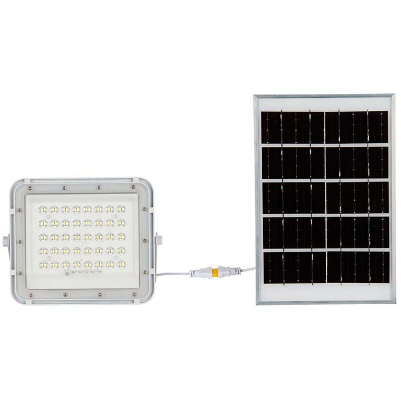 Projecteur led v-tac avec télécommande et panneau solaire 6 w Blanc naturel IP65
