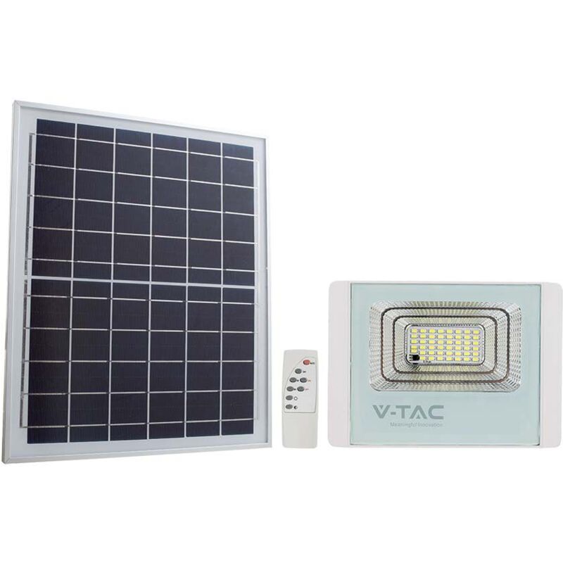 Vtac - Projecteur solaire IP65 Waterproof White Body 2450 Lumens 4000K