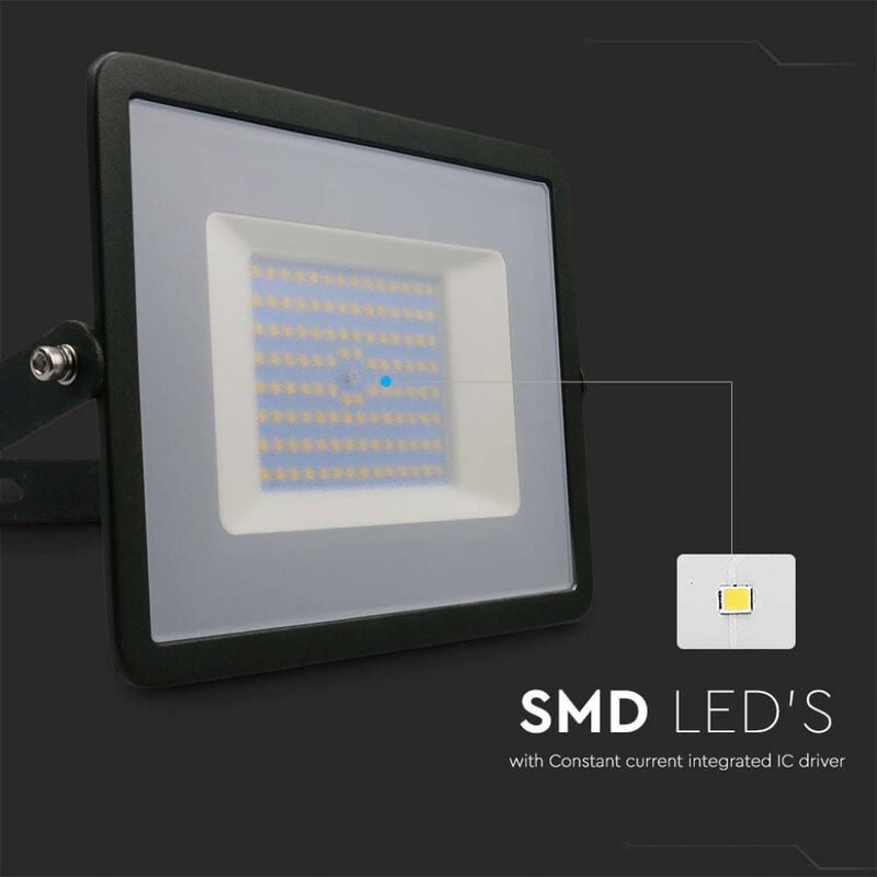 V-tac - Spot smd led 100W E-Series G2 Couleur Noir 6500K IP65