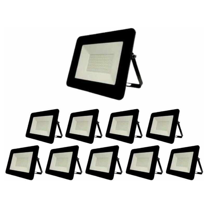Projecteur led Extérieur 30W Etanche IP65 noir - Pack de 10 / Blanc Neutre Silumen