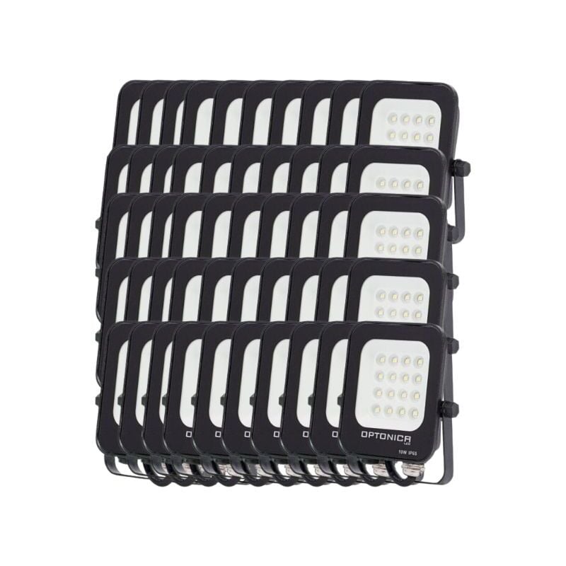 Projecteur led Extérieur smd 10W IP65 Noir - Pack de 50 / Blanc Froid Silumen