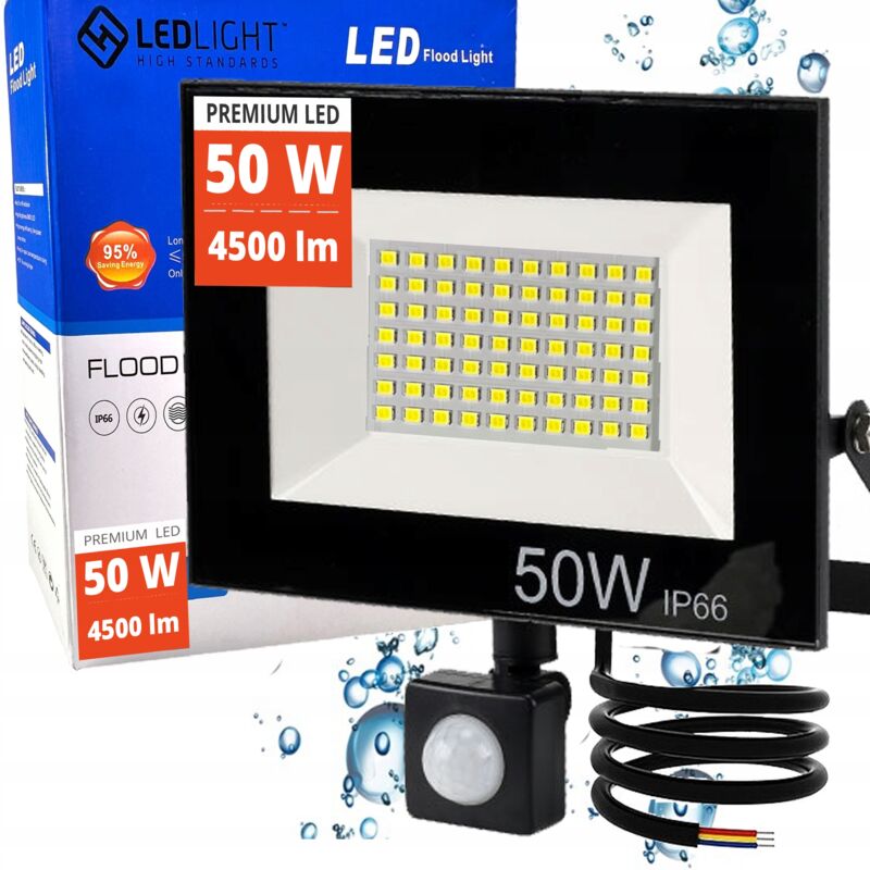 Projecteur LED HALOGEN SLIM, crépusculaire CAPTEUR DE MOUVEMENT, réflecteur avec capteur