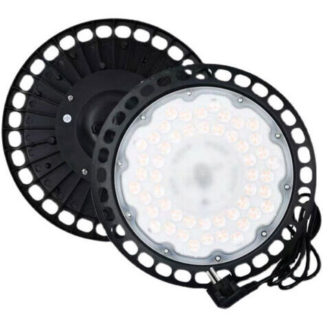Projecteur LED industriel 100 W 1 pièce, 10 000 lm, lumière d'atelier UFO, plafonnier LED étanche IP65, plafonnier LED blanc froid 7 000 K pour garage, entrepôt, atelier, sous-sol, usine