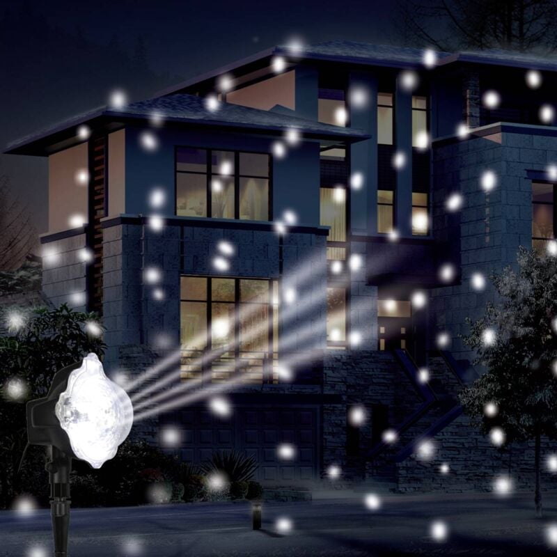 Projecteur extérieur mouvement tombé de neige 3 led blanc froid + transfo - Feeric lights & christmas